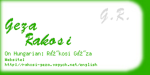 geza rakosi business card